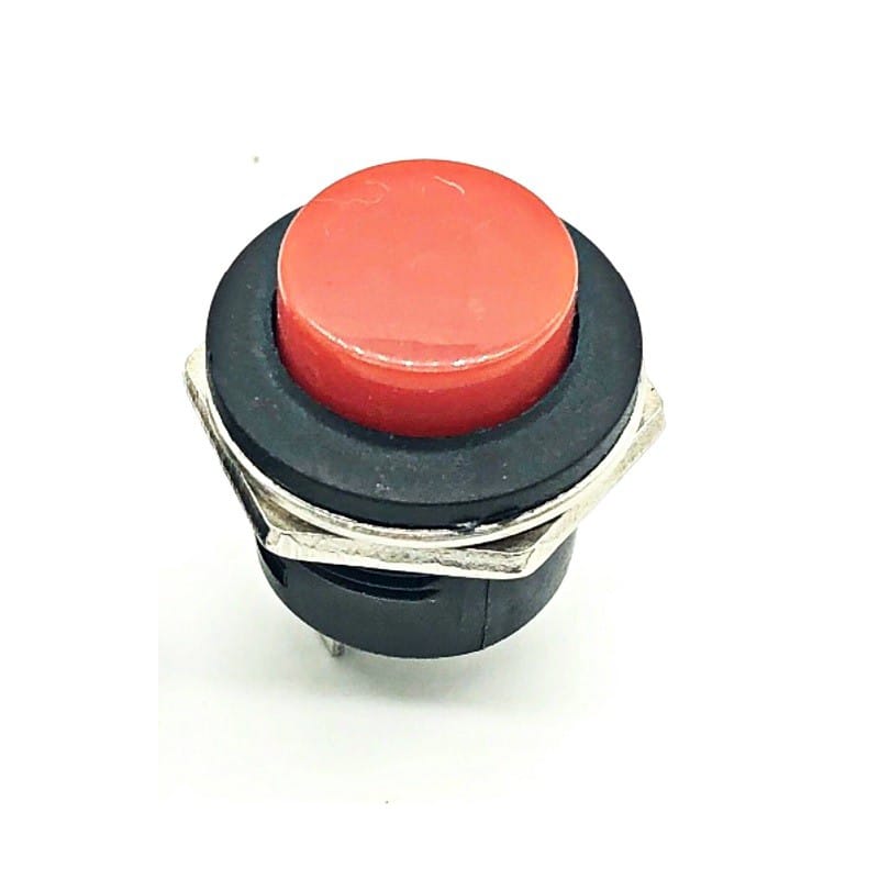 R13-507 16MM 2 Pin Self-Reset Round Cap Push Button Switch – Red - Image 2